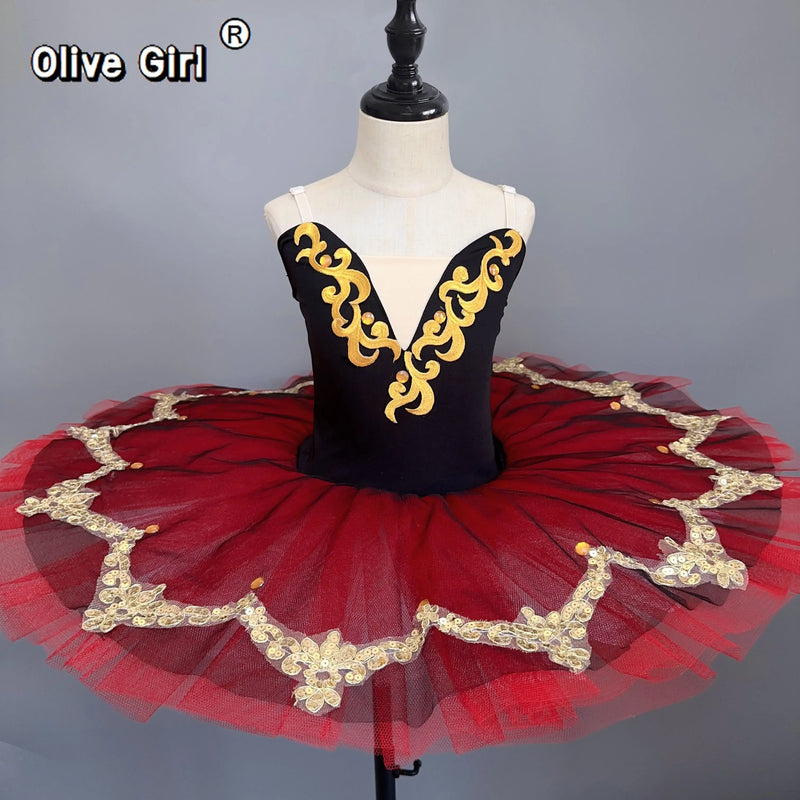 Olivegirl Girls Tutu Dance Costume Stage Outfit for Children Ballet Recital Clothing Ballet Skirt Kids Ballet Performance Dress