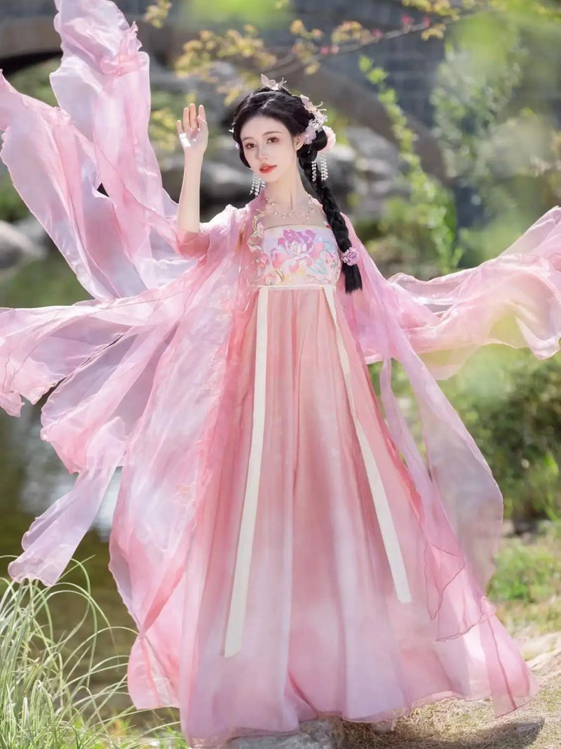 Olivegirl Hanfu Dress Embroidered Flowers High-end Elegant Women's Tang Daily Spring Summer Super Fairy Cosplay Women's Clothing