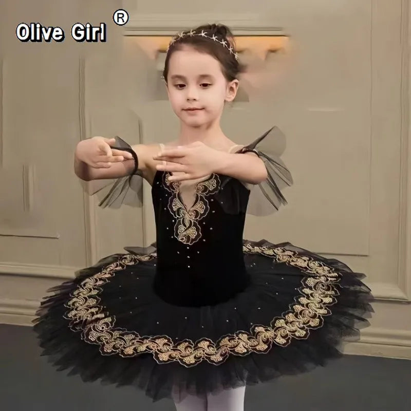 Olivegirl Children Stage Ballet Performance Tutu Dress Girls Dance Wear Outfit Fashion Ballet Dresses Princess Vestido Kids