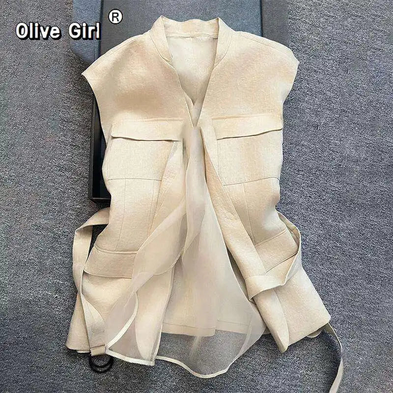 Olivegirl Ladies' Versatile Top for Spring and Summer Vest High-end Light Luxury Super Beautiful Hot Sell All-match Tops