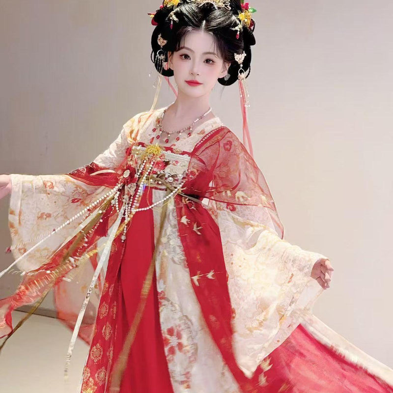 Embroidered Hanfu 3-Piece Set | Tang Dynasty Fairy Cosplay | Chest-Length Skirt