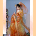 Tang Dynasty Hanfu Dress | High-Collar Gradient Heavywork Embroidery | Large Sleeve Fairy Set