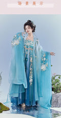 Original Hanfu Dress for Women Tang Style Plus Size Chest Length Hezi Skirt Heavy Embroidery Big Sleeved Shirt Spring Cospaly