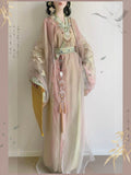 Hanfu Dresses Original Heavy Industry Waist Embroidered Cross Neck Big Sleeve Embroidered National Style Long Shirt Daily Super Immortal Hanfu Set