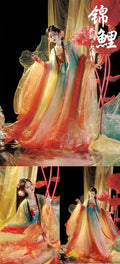 Koi Dragon Girl Hanfu Dress | Tang Dynasty Big Sleeve Embroidery | Mythical Fairy Cosplay Set
