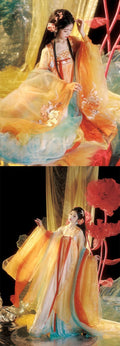 Koi Dragon Girl Hanfu Dress | Tang Dynasty Big Sleeve Embroidery | Mythical Fairy Cosplay Set