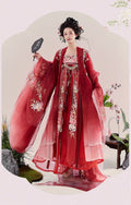 Original Hanfu Dress for Women Tang Style Plus Size Chest Length Hezi Skirt Heavy Embroidery Big Sleeved Shirt Spring Cospaly