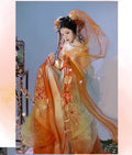Tang Dynasty Hanfu Dress | High-Collar Gradient Heavywork Embroidery | Large Sleeve Fairy Set
