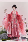 Original Hanfu Dress for Women Tang Style Plus Size Chest Length Hezi Skirt Heavy Embroidery Big Sleeved Shirt Spring Cospaly