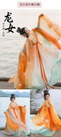 Koi Dragon Girl Hanfu Dress | Tang Dynasty Big Sleeve Embroidery | Mythical Fairy Cosplay Set