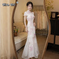 Olivegirl Pink Elegant Dress Qipao 2026 Chinese Summer Slimming Improved Cheongsam Versatile Dress Daily Women's Clothes