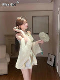 Olivegirl Chinese Dress Sexy Qipao Lace Flower Rainbow Plus Size Suspender Dress Cardigan Women's Clothing Fairy Cheongsam