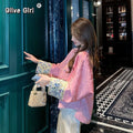 Pink Jacket Jacquard Satin Short Coat Women's Clothing 2026 Spring Autumn Elegant High-end Women's Top