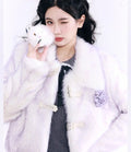 Olivegirl High End Purple Fur Plush Jacket Winter Women's Coat Lovely Super Warm Elegant Temperament INS Party New Year Live