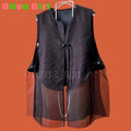 Silk Brocade Patchwork Organza Vest Retro Tassel Buckle Design Sense Top for Women's Vest High-end Elegant Girl's Clothing 2025