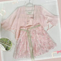 Pink Butterfly Hanfu Set | Embroidered Camisole Skirt | Sweet Fairy Cosplay Costume