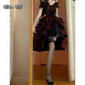 French Lolita Dress Black and Red Jacquard Wave Dress Lolita Luxury Fluffy Princess Dress Women Cosplay Costumes Collection 2026