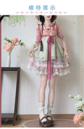 Olivegirl Hanfu Dress Embroidered Strap Skirt Short Sleeve Puff Skirt Lace Flower Chinese Sweet Women's Clothing Cosplay