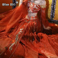 Exotic Hanfu Dance Dress | Gradient Embroidery Fairy Cosplay | Stretchy Elastic Skirt