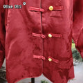 Olive Girl Women Coat Chinese Red Jacket Jacquard Dragon Pattern Spring Plus Size 2026 High-end Top New Year Women's Clothing