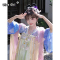 Olivegirl Original Hanfu Dress Tang Fairy Goddess Embroidered Purple Ancient Costume Set Cosplay