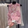 Olivegirl Chinese-style Pink Jacquard Embroidered Vest Women's Top 2026 Spring Hanfu-style Outerwear Vest Clothing
