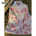 Olivegirl Women's Coat Pink Nail Bead Sequins Thickened Cotton Velvet Coat Jacket Cotton Women's Top Clothing Traditional