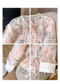 Exquisite Elegant Shirt Embroidered Tassel Buckle Women's Clothing 2025 Summer High-end Temperament Thin Cardigan Top Jacket