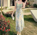 Olivegirl Sexy Camisole Dress Women's Clothing Lace Patchwork Print 2026 Summer French Elegant Vacation Dress Cardigan