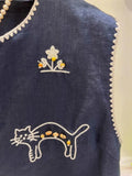 Olivegirl Fashion Retro Vest Top Sleeveless Shirt Navy Round-Neck Waistcoat Vest Summer 2026 High-End Loose Versatile Chic Top