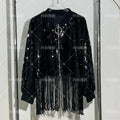 Olivegirl Europese American Sequined Tassel Coat Tops Dance Show Party Medium Loose Jacket High Street Women Clothing