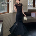 Olivegirl High End Dress Elegant Sweet 2026 Jacquard Lace Patchwork Slim Fish Tail Dresses Qipao Cheongsam Spring Summer Retro
