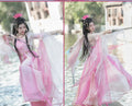 Olivegirl High-end Hanfu Pink Dress Embroidered Flowers Flowing Waist-Length Dresses Modified Fairy Tale Hanfu Women Cosplay