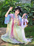 Olivegirl Original Hanfu Dress Tang Fairy Goddess Embroidered Purple Ancient Costume Set Cosplay
