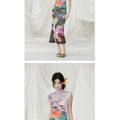 Olivegirl French Dress Printed Floral Fishtail Dress for Beach Vacation Sleeveless Women's Clothing High-end Sexy Temperament