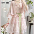 Pink Butterfly Hanfu Set | Embroidered Camisole Skirt | Sweet Fairy Cosplay Costume