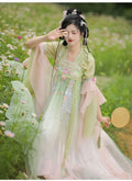 Olivegirl Hanfu Dress Women Chinese Ancient Traditional Hanfu Carnival Cosplay Costume Summer Hanfu Pink Purple Greren Dres
