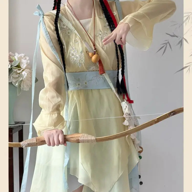 Olivegirl Hanfu Dress Fairy Elegant Sweet Original Xianxia Daily Ancient Style Set Summer Traditional Chinese Clothing