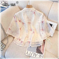 Olivegirl 2026 Chinese Style Buckle Top Gradient Pink Fairy Skirt Summer Immortal Style Improved Cheongsam Shirt Women's Top