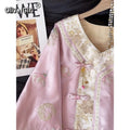 Outerwear Women's Coat Tops Light Luxury Temperament V-neck Embroidery 2025 Improved Chinese Style Top Half Skirt