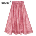 Olive Girl Pink Shirt Embroidery Blouse Chiffon Summer Top Sweet Elegant Pink Shirt Floral Print Women's Skirt Outfits Clothing