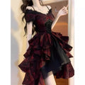 French Lolita Dress Black and Red Jacquard Wave Dress Lolita Luxury Fluffy Princess Dress Women Cosplay Costumes Collection 2026
