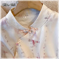 Olivegirl 2026 Chinese Style Buckle Top Gradient Pink Fairy Skirt Summer Immortal Style Improved Cheongsam Shirt Women's Top