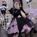 Women Sweet Dress Japanese Lolita Style Contrast Color Robe Femme High Waist Cute Bow Summer Dresses 2026 Vestidos De Mujer