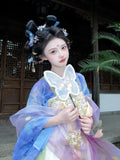 Olivegirl Original Hanfu Dress Tang Fairy Goddess Embroidered Purple Ancient Costume Set Cosplay