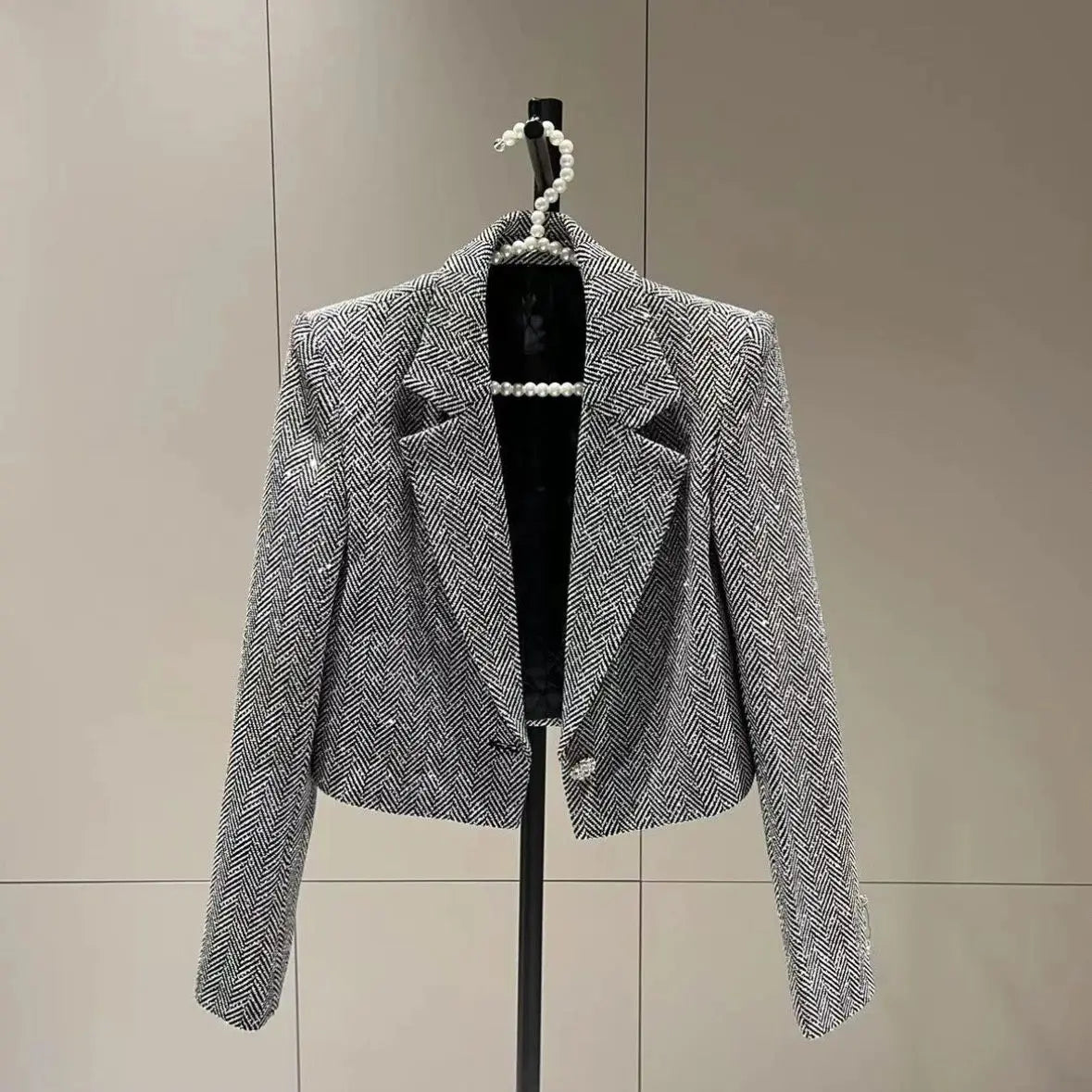 French Jacket Luxury High-end Bling Bling Coat Short Style Fragrant 2026 Spring Autumn Fashionable Long Sleeved Temperament Top