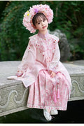 Girls Hanfu Dress | Horse Face Skirt & Cloud Shoulder | Chinese Princess Costume for Kids