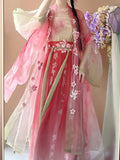 Olivegirl Hanfu Dress Traditional Chinese Clothing Women's Clothing Spring Print Gradient Embroidery Fairy Cosplay