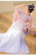Olivegirl Hanfu Dress Women Chinese Ancient Traditional Hanfu Carnival Cosplay Costume Summer Hanfu Pink Purple Greren Dres