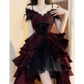 French Lolita Dress Black and Red Jacquard Wave Dress Lolita Luxury Fluffy Princess Dress Women Cosplay Costumes Collection 2026